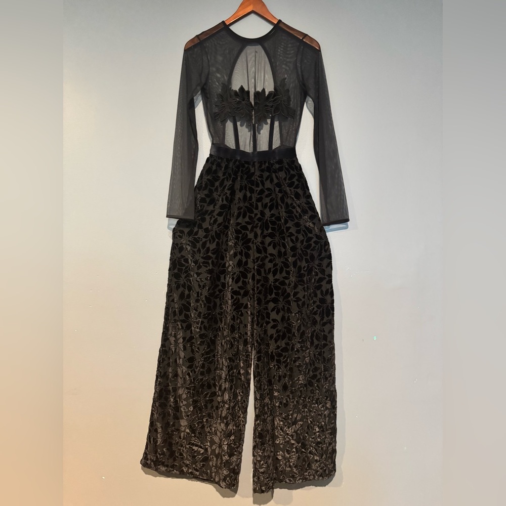 Victoria's‎ Secret Black Sheer Floral Romper